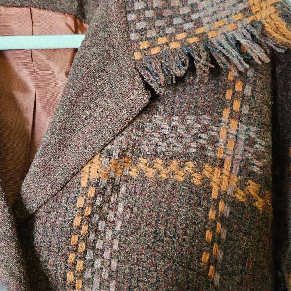 Vintage Paul Sachs plaid blazer.  60's or 70's. Size S.
